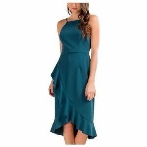 Francesca's Collections Teal Asymmetrical Dress